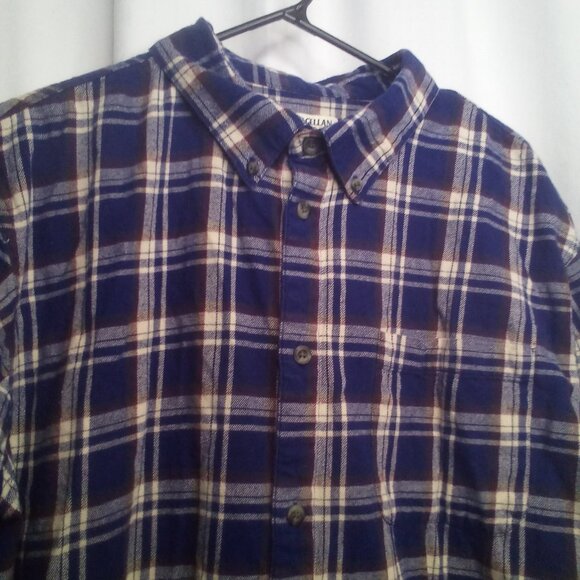 Magellan Shirt 2XL Men Button Down Long Sleeve Flannel Plaid Blue - Picture 9 of 16